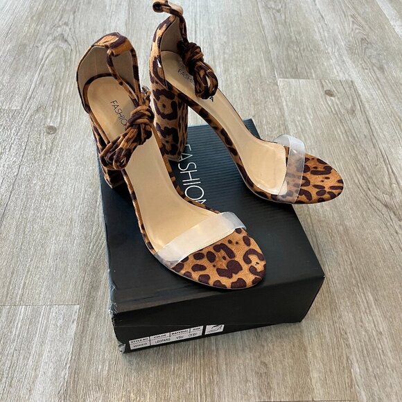 Womens Fashion Nova NIB Leopard Heels - 10 - Picture 1 of 8